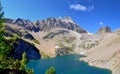 Beautiful blue Hamilton Lake high in the mountains. Rocky mountains, steep shore, pine trees. Royalty Free Stock Photo