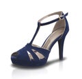 Beautiful blue high heel lady fashion shoe isolated