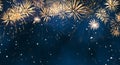 Beautiful Wide Angle Holiday background with fireworks