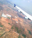 Beautiful blue horizon seen during airplane