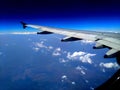 Beautiful blue horizon seen during airplane