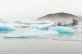 Beautiful blue icebergs in glacial lagoon Jokulsarlon, South Iceland