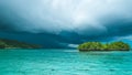 Beautiful Blue Lagoone shortly before Thunderstorm, Gam Island, West Papuan, Raja Ampat, Indonesia