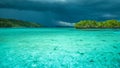 Beautiful Blue Lagoone shortly before Thunderstorm, Gam Island, West Papuan, Raja Ampat, Indonesia