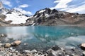 Beautiful blue Laguna de Los Tres in National Park in El Chalten, Argentina, Patagonia with Fitz Roy Mountain in background Royalty Free Stock Photo