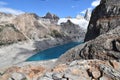 Beautiful blue Laguna de Los Tres in National Park in El Chalten, Argentina, Patagonia with Fitz Roy Mountain in background Royalty Free Stock Photo