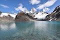 Beautiful blue Laguna de Los Tres in National Park in El Chalten, Argentina, Patagonia with Fitz Roy Mountain in background Royalty Free Stock Photo