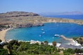 Beautiful blue laguna on Rhodes island Royalty Free Stock Photo