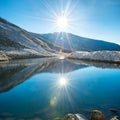 Beautiful blue lake in the mountains Royalty Free Stock Photo