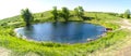 Beautiful blue lake on sunny summer day