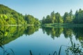 Beautiful blue lake and waterwalls in plitvice national park Royalty Free Stock Photo