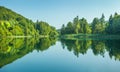 Beautiful blue lake and waterwalls in plitvice national park