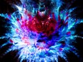 Blue and magenta cosmic fractal flower