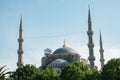 Beautiful Blue mosque of Sultan Ahmed against a clear sky Royalty Free Stock Photo