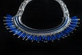 Image of beautiful blue necklace Royalty Free Stock Photo