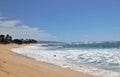 Beautiful blue ocean and sandy beach on the island of Oahu in Hawaii Royalty Free Stock Photo