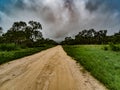 Beautiful blue overcast, cloudy sky