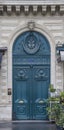 Beautiful blue parisian exterior door, Royalty Free Stock Photo