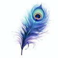 beautiful blue peacocks feather clipart illustration Royalty Free Stock Photo