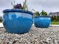 beautiful blue pots in the gbluearden