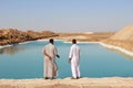 The beautiful blue salt lakes in Siwa oasis in Egypt