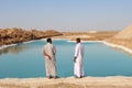 The beautiful blue salt lakes in Siwa oasis in Egypt