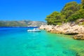 Beautiful blue sea, Island Hvar in Croatia Royalty Free Stock Photo