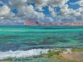 Beautiful blue sea and rocky island of Gramvousa - Crete, Greece