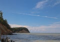 Beautiful blue skies at Calvert Cliffs in Maryland. Royalty Free Stock Photo