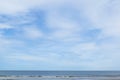 Beautiful blue sky background over the seascape at Bankrut beach, Thailand.