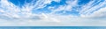 Beautiful blue sky background with tiny clouds.Panorama Royalty Free Stock Photo