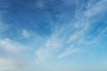 Blue sky with cirrostratus clouds on sunny day background