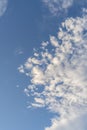 Beautiful blue sky with cirrus clouds. Bright positive background