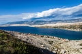 Beautiful blue sky with clouds over white mountains Royalty Free Stock Photo