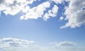 Beautiful blue-sky. Cloudscape Divine. Blue sky with white clouds, hot summer day.