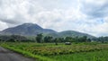 Beautiful Blue Sky with Cloudy and Green Landscape Mountain and lake Royalty Free Stock Photo