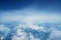 beautiful blue sky with cumulus clouds for abstract background, aerial view Royalty Free Stock Photo