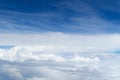 beautiful blue sky with cumulus clouds for abstract background, aerial view Royalty Free Stock Photo