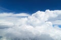 beautiful blue sky with cumulus clouds for abstract background, aerial view Royalty Free Stock Photo