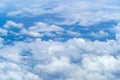 beautiful blue sky with cumulus clouds for abstract background, aerial view Royalty Free Stock Photo