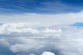 beautiful blue sky with cumulus clouds for abstract background, aerial view Royalty Free Stock Photo