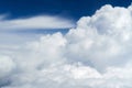 beautiful blue sky with cumulus clouds for abstract background, aerial view Royalty Free Stock Photo