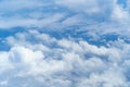 beautiful blue sky with cumulus clouds for abstract background, aerial view Royalty Free Stock Photo