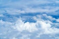 beautiful blue sky with cumulus clouds for abstract background, aerial view Royalty Free Stock Photo