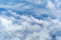 beautiful blue sky with cumulus clouds for abstract background, aerial view Royalty Free Stock Photo