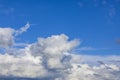 Beautiful blue sky landscape with white clouds. Royalty Free Stock Photo