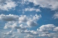 Beautiful blue sky with with light puffy cirrus clouds background textures Royalty Free Stock Photo