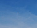 Beautiful of blue sky with little moon.