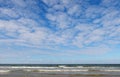 Beautiful blue sky over the sea with translucent, white, Cirrus clouds Royalty Free Stock Photo