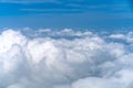 Beautiful Blue sky over white cloud view from airplane Royalty Free Stock Photo